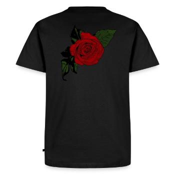 Red Rose Tatoo - Men's Premium Organic T-Shirt - black - Back - Nico (187cm)