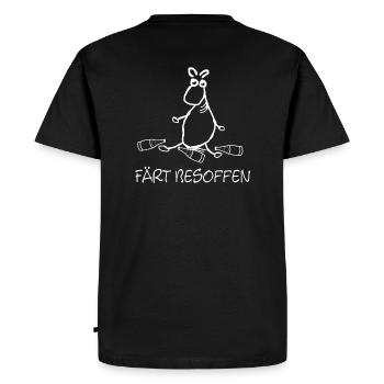 faert_besoffen_weiss - Männer Premium Bio T-Shirt - Schwarz - Hinten - Nico (187cm)