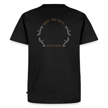 SAVE THE DATE | Indique la date. - T-shirt Premium bio Homme - noir - Dos - Nico (187cm)