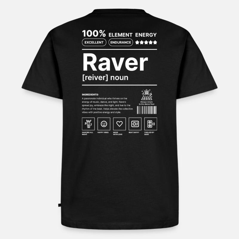 Raver-Lebensstil Weiß - Männer Premium Bio T-Shirt - Schwarz