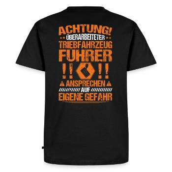 Triebfahrzeugführer/Lokführer/Eisenbahner/Geschenk - Männer Premium Bio T-Shirt - Schwarz - Hinten - Nico (187cm)