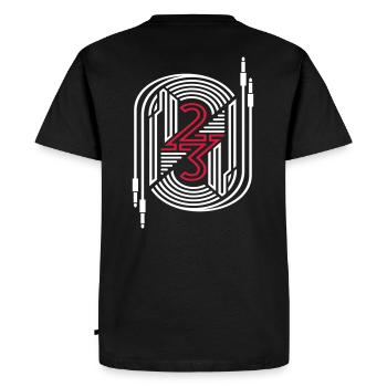 23 connecteur - T-shirt Premium bio Homme - noir - Dos - Nico (187cm)
