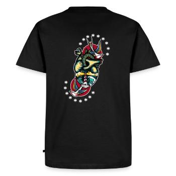 Cœur hirondelles - T-shirt Premium bio Homme - noir - Dos - Nico (187cm)