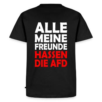 Tous mes amis détestent l’AfD - T-shirt Premium bio Homme - noir - Dos - Nico (187cm)