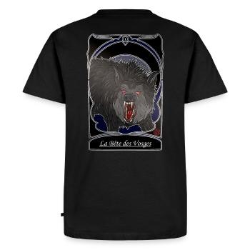 La Bete des Vosges - folklore Vosges - Men's Premium Organic T-Shirt - black - Back - Nico (187cm)
