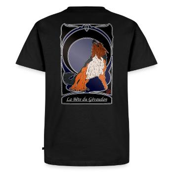 La Bete du Gevaudan - folklore Lozere Ardeche - T-shirt Premium bio Homme - noir - Dos - Nico (187cm)