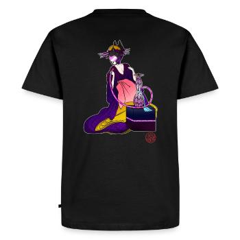 Bijinga Futuristic woman and shisha - Men's Premium Organic T-Shirt - black - Back - Nico (187cm)