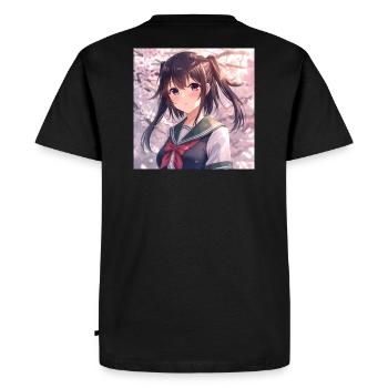 Uniforme scolaire Cherry Blossom - T-shirt Premium bio Homme - noir - Dos - Nico (187cm)