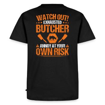 Boucher boucher boucher boucher boucher boucher - T-shirt Premium bio Homme - noir - Dos - Nico (187cm)