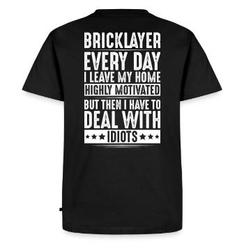 Maurer Bricklayer Mason - Men's Premium Organic T-Shirt - black - Back - Nico (187cm)