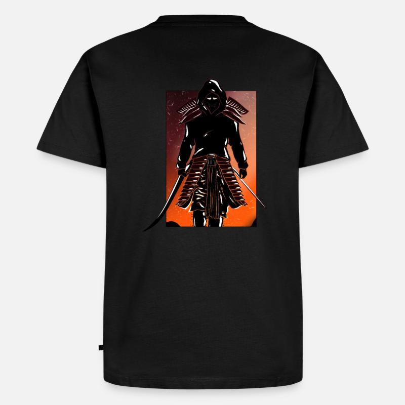 Samurai Hannya im Kapuzenpullover - Männer Premium Bio T-Shirt - Schwarz