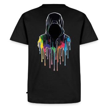Coloured hoodie - Men's Premium Organic T-Shirt - black - Back - Nico (187cm)