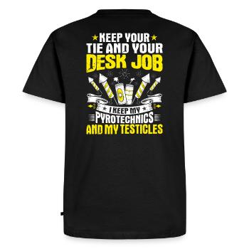 Pyrotechnician Fireworks Pyrotechnics Pyrotechnician - Men's Premium Organic T-Shirt - black - Back - Nico (187cm)