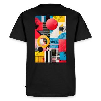 Retro Style - Abstract Shapes - Men's Premium Organic T-Shirt - black - Back - Nico (187cm)