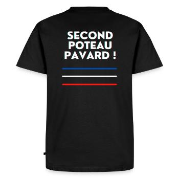 Second Poteau pavard ! - T-shirt Premium bio Homme - noir - Dos - Nico (187cm)