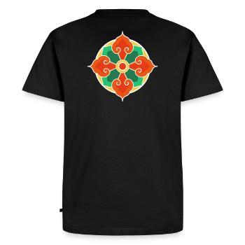 Korean Floral Ornament - Men's Premium Organic T-Shirt - black - Back - Nico (187cm)