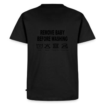 Retirer bébé avant de le laver - T-shirt Premium bio Homme - noir - Dos - Nico (187cm)