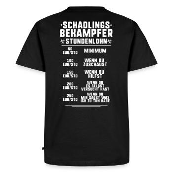 Schädlingsbekämpfer Kammerjäger Stundenlohn - Männer Premium Bio T-Shirt - Schwarz - Hinten - Nico (187cm)