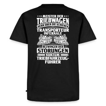 Triebfahrzeugführer Lokführer Lokomotivführer - Männer Premium Bio T-Shirt - Schwarz - Hinten - Nico (187cm)