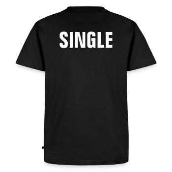I am single - Men's Premium Organic T-Shirt - black - Back - Nico (187cm)