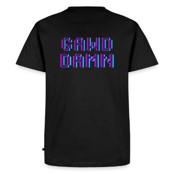 « Gawd Damn » Drôle Dicton drôle - T-shirt Premium bio Homme - noir - Dos - Nico (187cm)