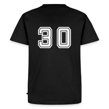 30 - trente - T-shirt Premium bio Homme - noir - Dos - Nico (187cm)