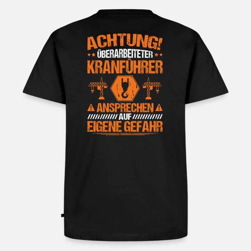 Kranführer Kranfahrer Kran - Männer Premium Bio T-Shirt - Schwarz
