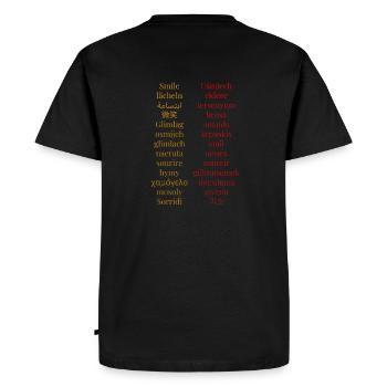 Sourire dans les pays du monde - T-shirt Premium bio Homme - noir - Dos - Nico (187cm)