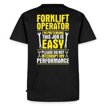 Élévateur de chariot élévateur Forklift - T-shirt Premium bio Homme - noir - Dos - Nico (187cm)