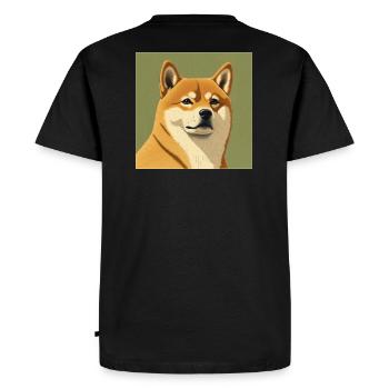 Shiba Inu - Chien - Doge - Portrait Japonais - T-shirt Premium bio Homme - noir - Dos - Nico (187cm)