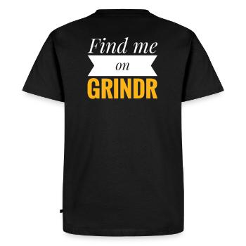 Find me on Grindr - Men's Premium Organic T-Shirt - black - Back - Nico (187cm)