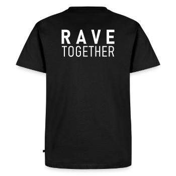 Rave Together - Männer Premium Bio T-Shirt - Schwarz - Hinten - Nico (187cm)
