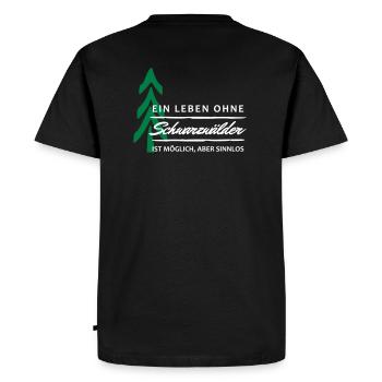 Leben ohne Schwarzwälder sinnlos - Männer Premium Bio T-Shirt - Schwarz - Hinten - Nico (187cm)