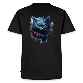 Grinning Cat - Men's Premium Organic T-Shirt - black - Back - Nico (187cm)