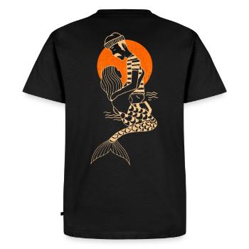 Amour sans frontières : Sirène et pêcheur - T-shirt Premium bio Homme - noir - Dos - Nico (187cm)