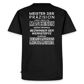 Zerspanungsmechaniker / Zerspanungsmechanikerin - Männer Premium Bio T-Shirt - Schwarz - Hinten - Nico (187cm)