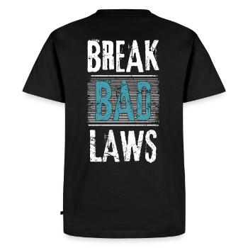 Break bad Laws - Men's Premium Organic T-Shirt - black - Back - Nico (187cm)
