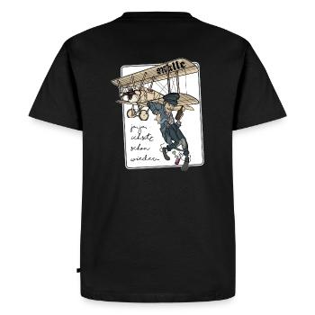 Serré dans un avion - T-shirt Premium bio Homme - noir - Dos - Nico (187cm)