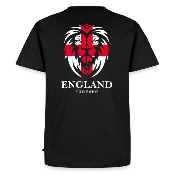 ENGLAND LIONHEAD WITH ST. GEORGE CROSS - Men's Premium Organic T-Shirt - black - Back - Nico (187cm)