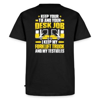 Forklift Driver Forklift Driver Forklift - Men's Premium Organic T-Shirt - black - Back - Nico (187cm)
