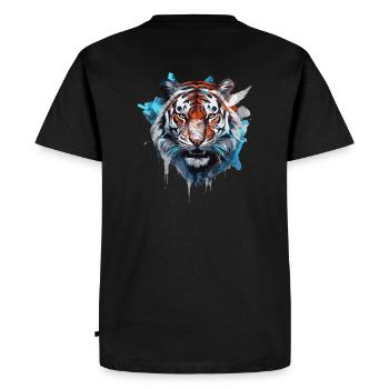 Tête de tigre - T-shirt Premium bio Homme - noir - Dos - Nico (187cm)