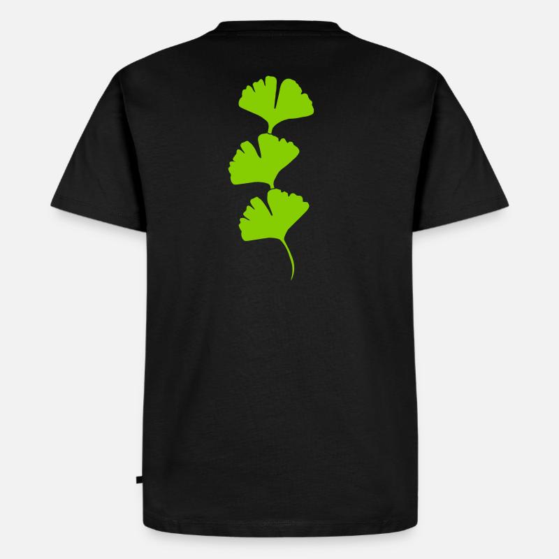 Ginkgo Halbkreis Girlande - Männer Premium Bio T-Shirt - Schwarz