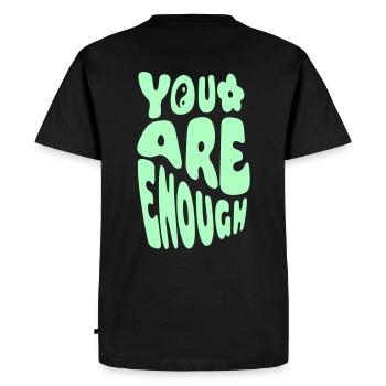 You Are Enough - Men's Premium Organic T-Shirt - black - Back - Nico (187cm)