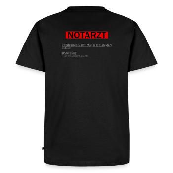Notarzt rot - Männer Premium Bio T-Shirt - Schwarz - Hinten - Nico (187cm)