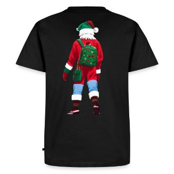 Modern Santa Claus in sneakers (streetwear) - Men's Premium Organic T-Shirt - black - Back - Nico (187cm)