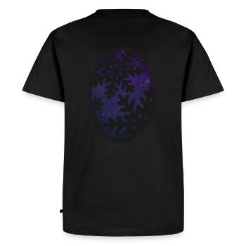 Schneeflocken & Sternenhimmel - Männer Premium Bio T-Shirt - Schwarz - Hinten - Nico (187cm)