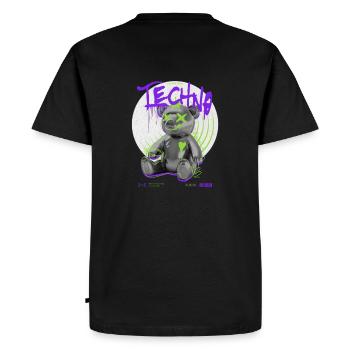 🔊 "Groove with Techno Bear." Shirt 🔊 - Men's Premium Organic T-Shirt - black - Back - Nico (187cm)