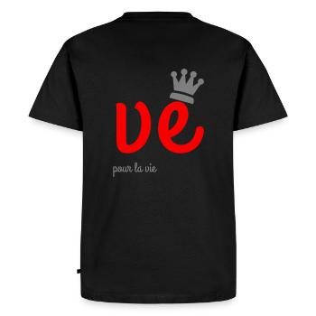 Duo couple st-Valentin Love (homme) - T-shirt Premium bio Homme - noir - Dos - Nico (187cm)