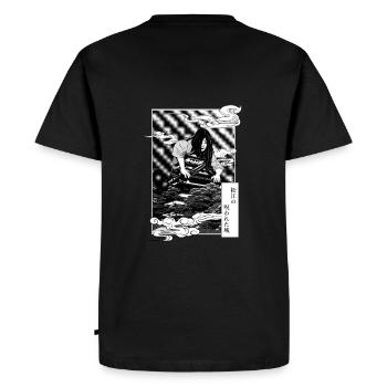 Fantome du château de Matsue - T-shirt Premium bio Homme - noir - Dos - Nico (187cm)