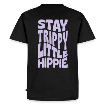 Restez trippy petit hippie - T-shirt Premium bio Homme - noir - Dos - Nico (187cm)